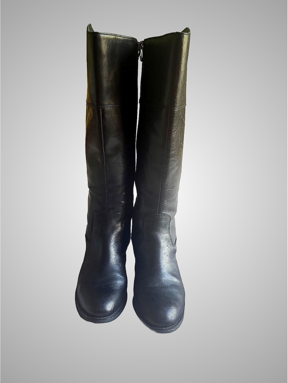Etienne Aigner Black Leather Knee-High Wide Shaft Riding Boots Size 8 #fallboots